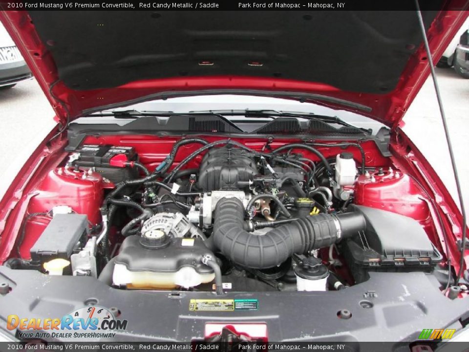 2010 Ford Mustang V6 Premium Convertible Red Candy Metallic / Saddle Photo #6