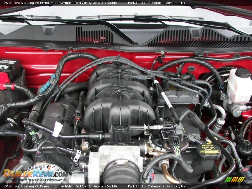2010 Ford Mustang V6 Premium Convertible Red Candy Metallic / Saddle Photo #12