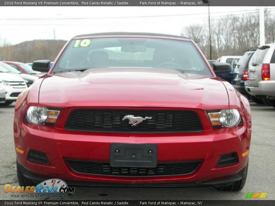 2010 Ford Mustang V6 Premium Convertible Red Candy Metallic / Saddle Photo #14