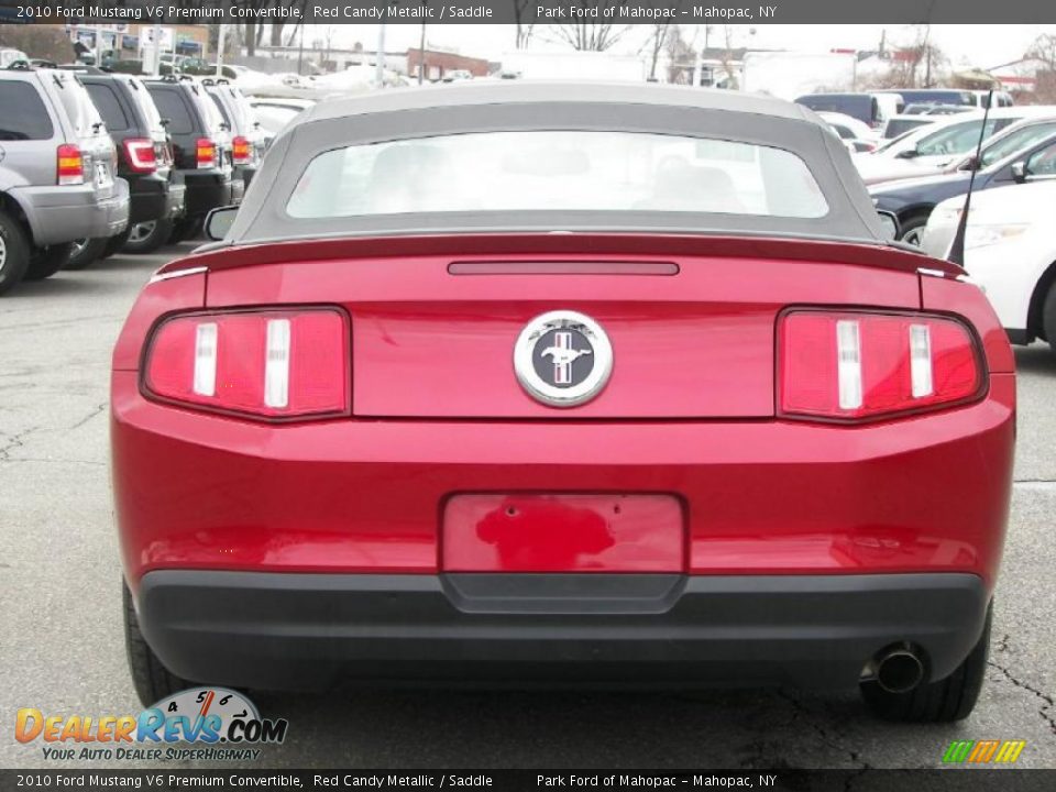 2010 Ford Mustang V6 Premium Convertible Red Candy Metallic / Saddle Photo #15