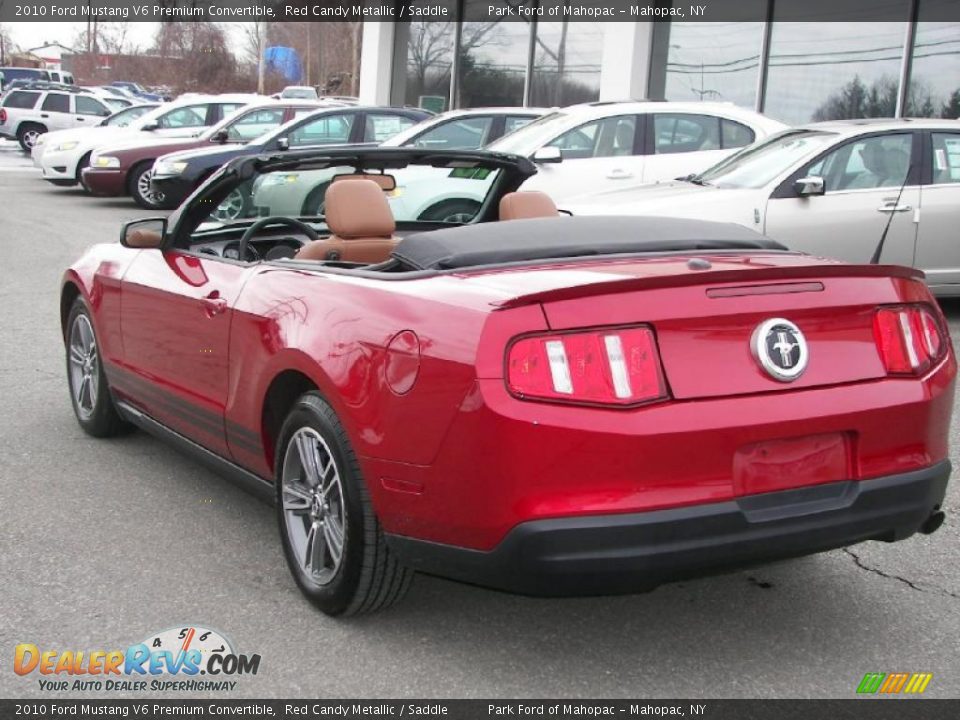 2010 Ford Mustang V6 Premium Convertible Red Candy Metallic / Saddle Photo #17