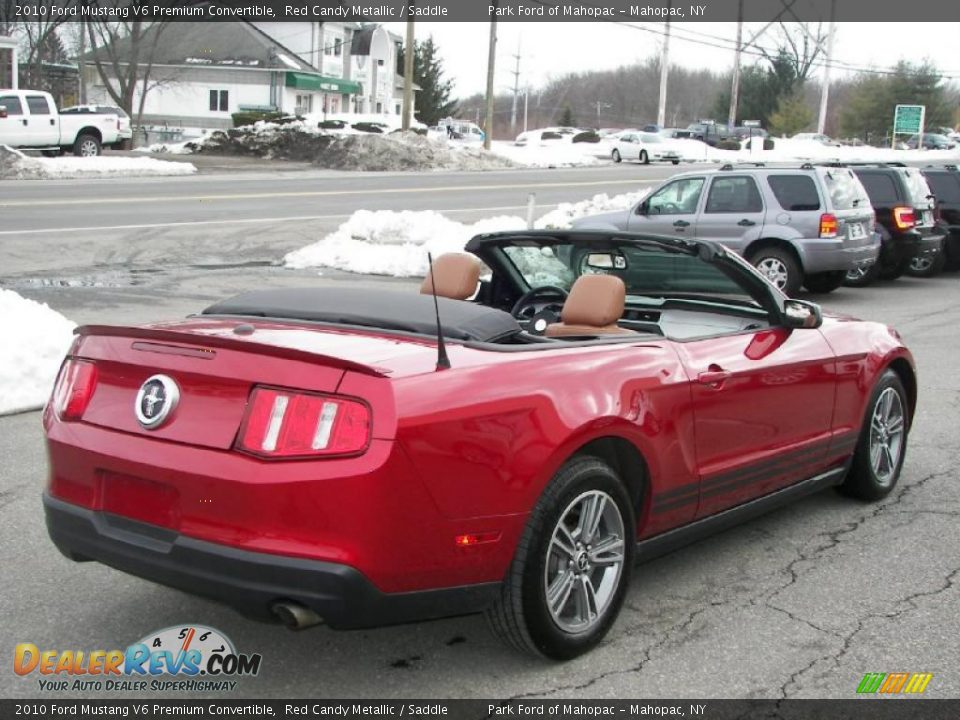 2010 Ford Mustang V6 Premium Convertible Red Candy Metallic / Saddle Photo #18