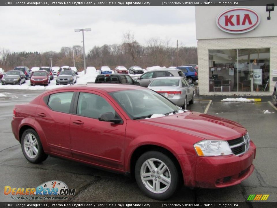 2008 Dodge Avenger SXT Inferno Red Crystal Pearl / Dark Slate Gray/Light Slate Gray Photo #1