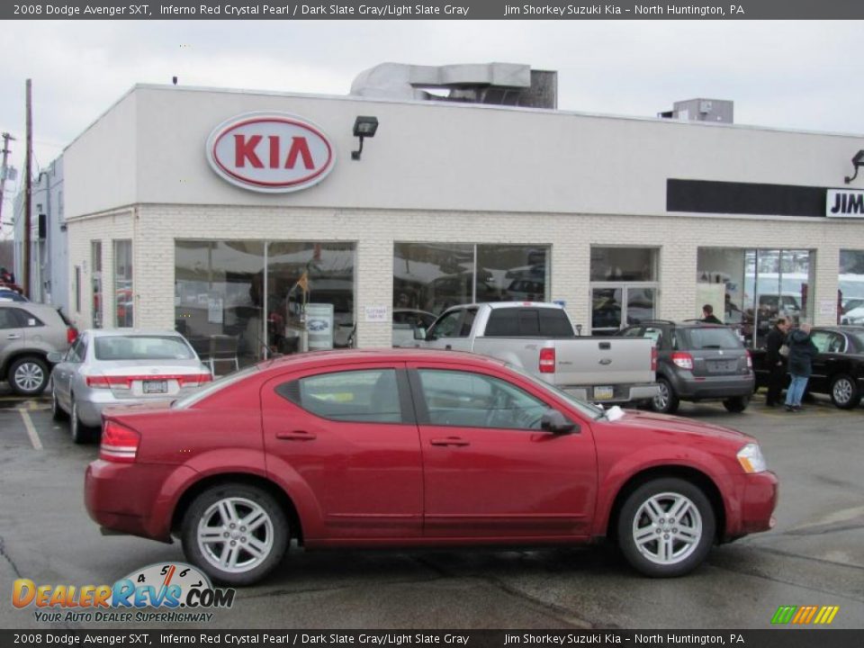 2008 Dodge Avenger SXT Inferno Red Crystal Pearl / Dark Slate Gray/Light Slate Gray Photo #2