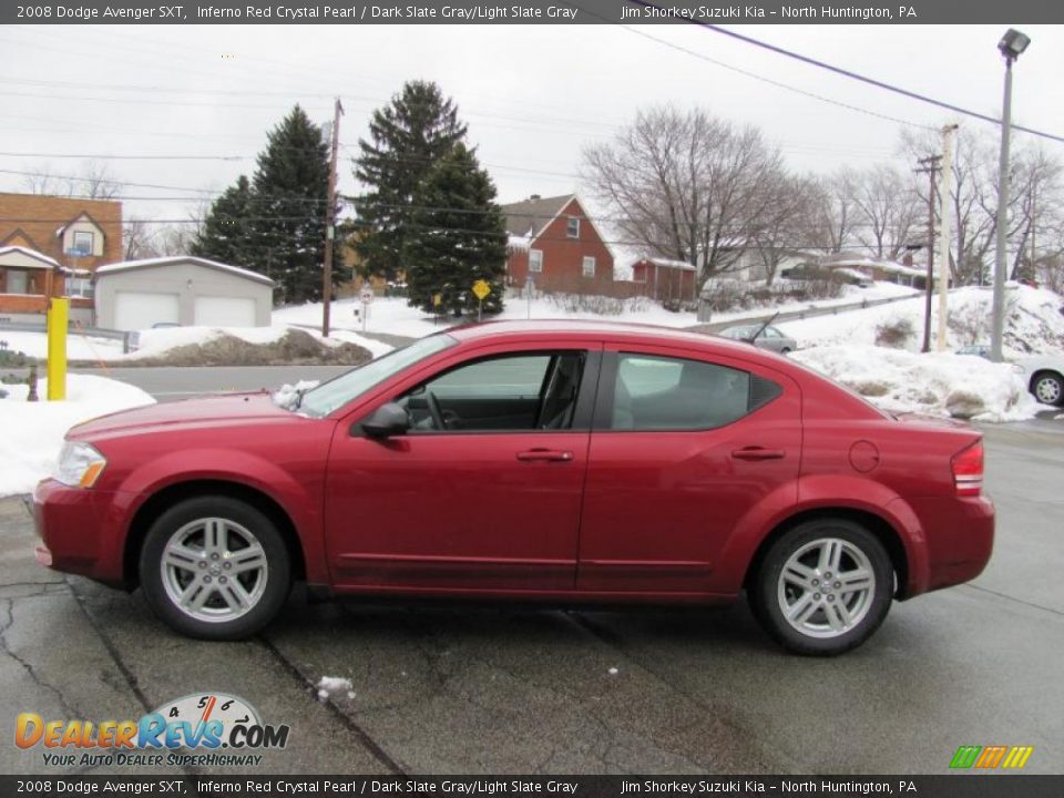 2008 Dodge Avenger SXT Inferno Red Crystal Pearl / Dark Slate Gray/Light Slate Gray Photo #4