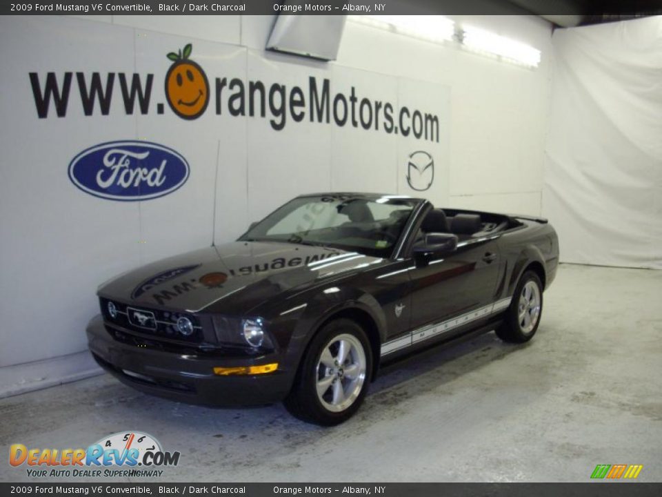 2009 Ford Mustang V6 Convertible Black / Dark Charcoal Photo #1
