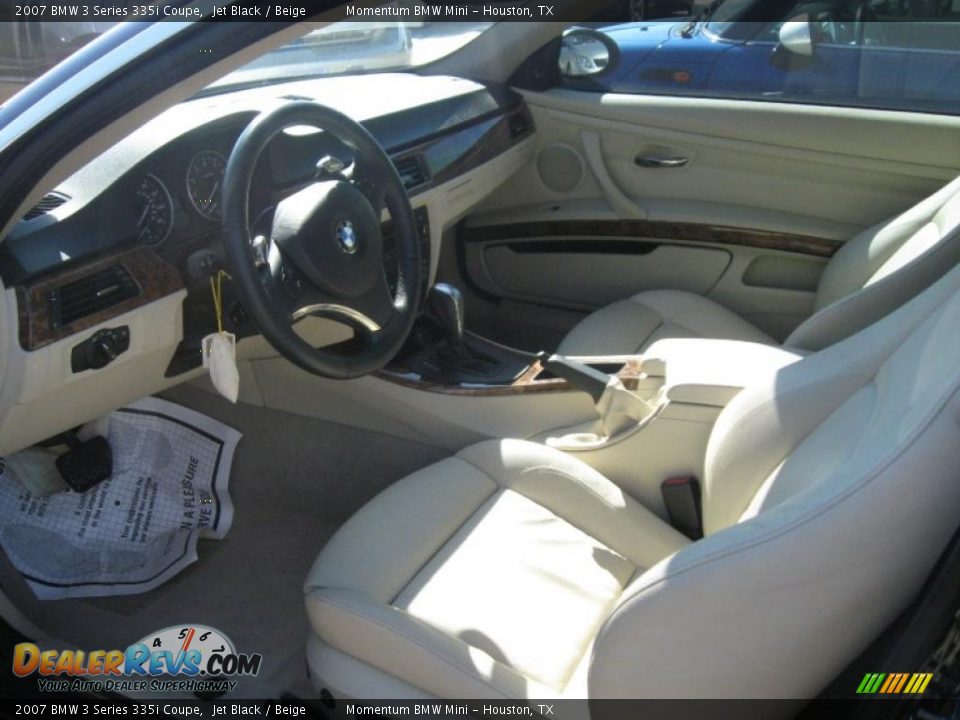 2007 BMW 3 Series 335i Coupe Jet Black / Beige Photo #2