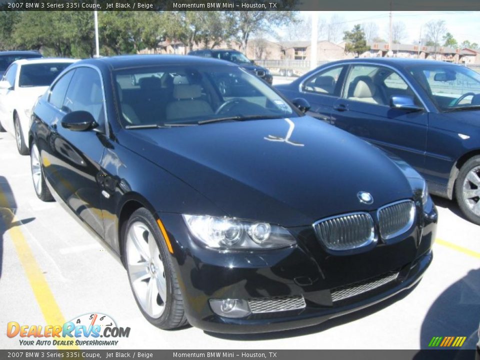 2007 BMW 3 Series 335i Coupe Jet Black / Beige Photo #6