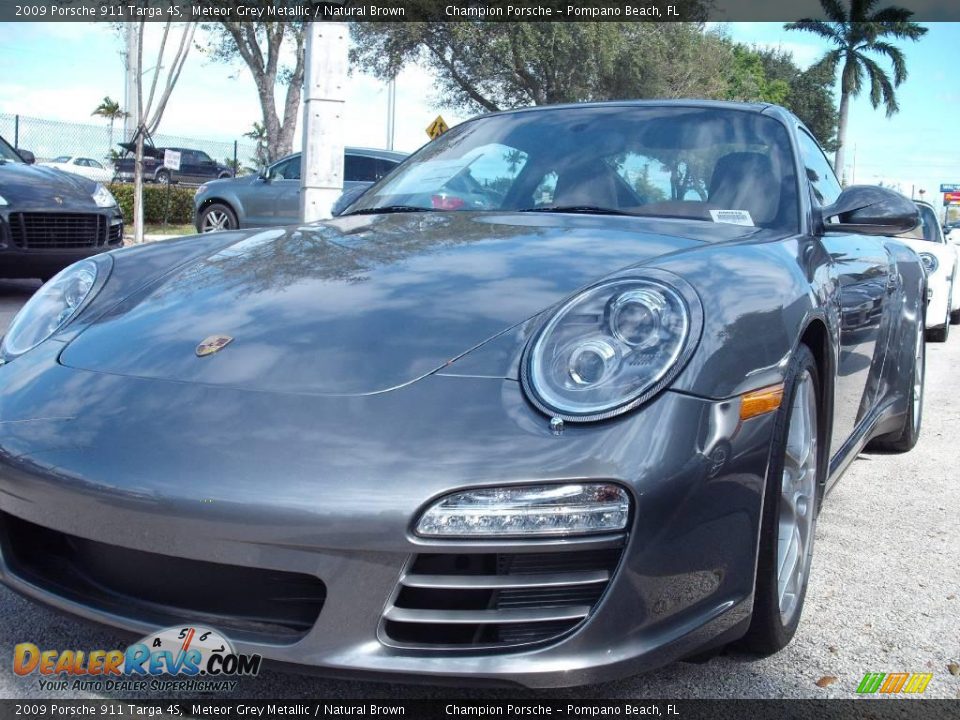 2009 Porsche 911 Targa 4S Meteor Grey Metallic / Natural Brown Photo #2