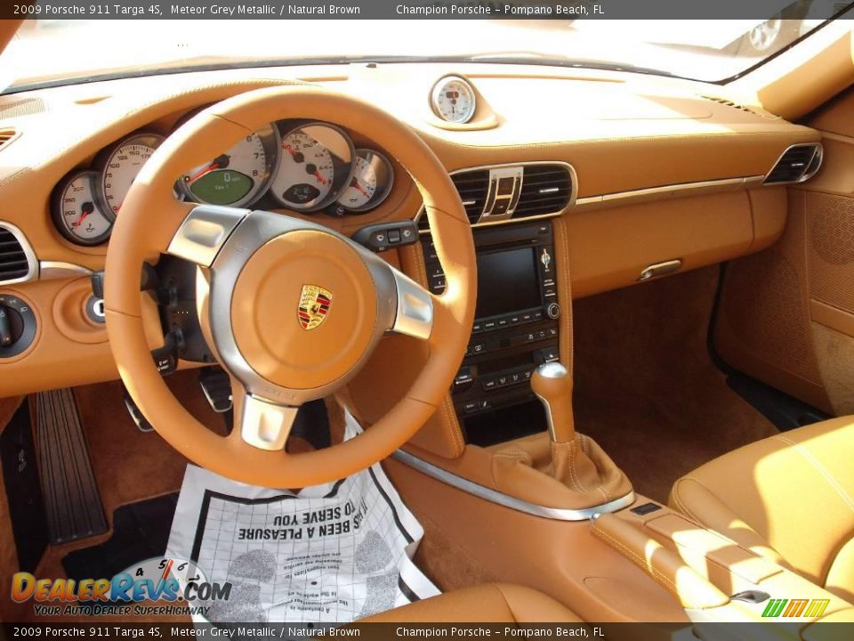 2009 Porsche 911 Targa 4S Meteor Grey Metallic / Natural Brown Photo #11