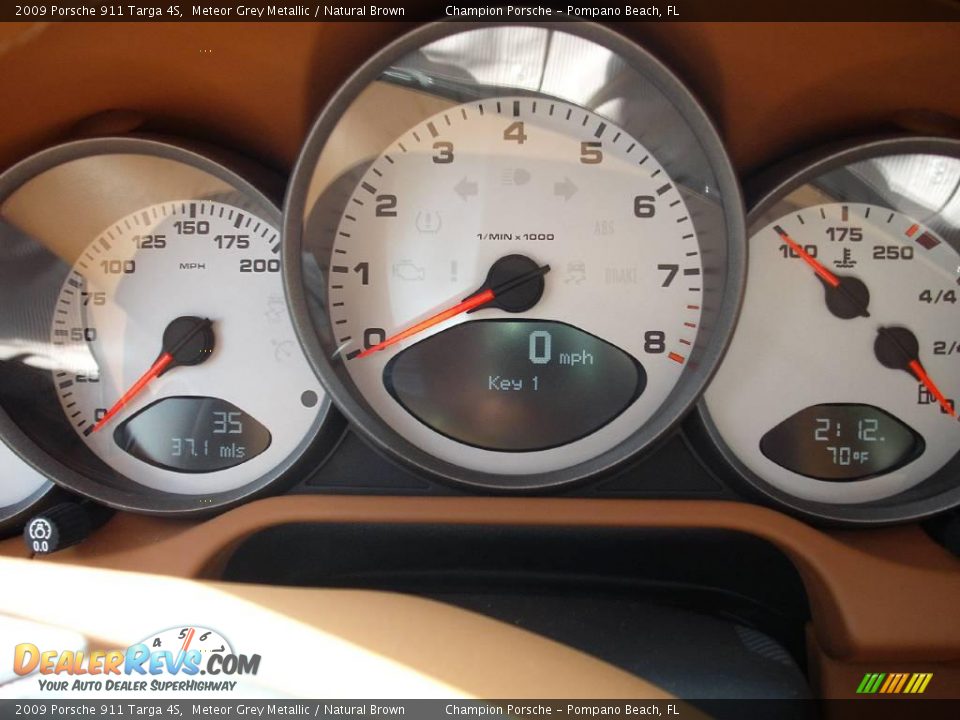 2009 Porsche 911 Targa 4S Meteor Grey Metallic / Natural Brown Photo #12