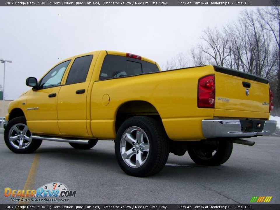 2007 Dodge Ram 1500 Big Horn Edition Quad Cab 4x4 Detonator Yellow / Medium Slate Gray Photo #4