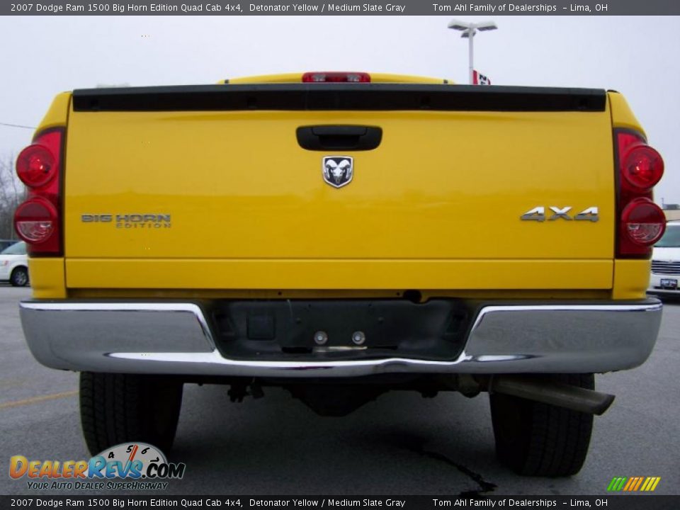 2007 Dodge Ram 1500 Big Horn Edition Quad Cab 4x4 Detonator Yellow / Medium Slate Gray Photo #6