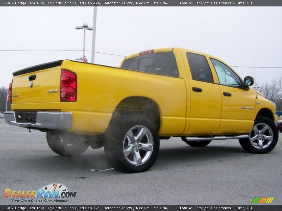 2007 Dodge Ram 1500 Big Horn Edition Quad Cab 4x4 Detonator Yellow / Medium Slate Gray Photo #8