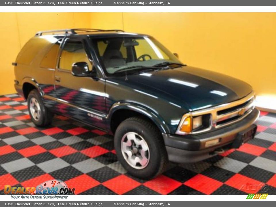 1996 Chevrolet Blazer LS 4x4 Teal Green Metallic / Beige Photo #1