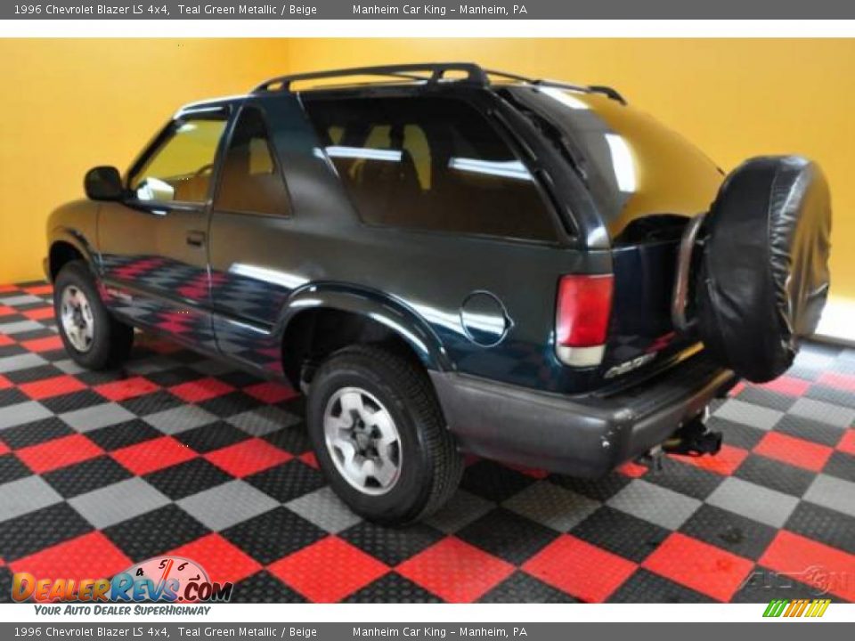 1996 Chevrolet Blazer LS 4x4 Teal Green Metallic / Beige Photo #4
