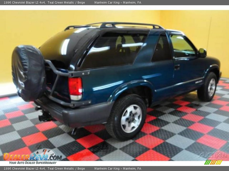 1996 Chevrolet Blazer LS 4x4 Teal Green Metallic / Beige Photo #6