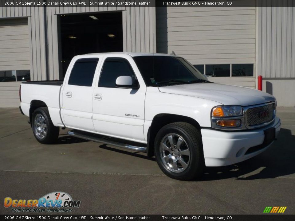 2006 GMC Sierra 1500 Denali Crew Cab 4WD Summit White / Sandstone leather Photo #1