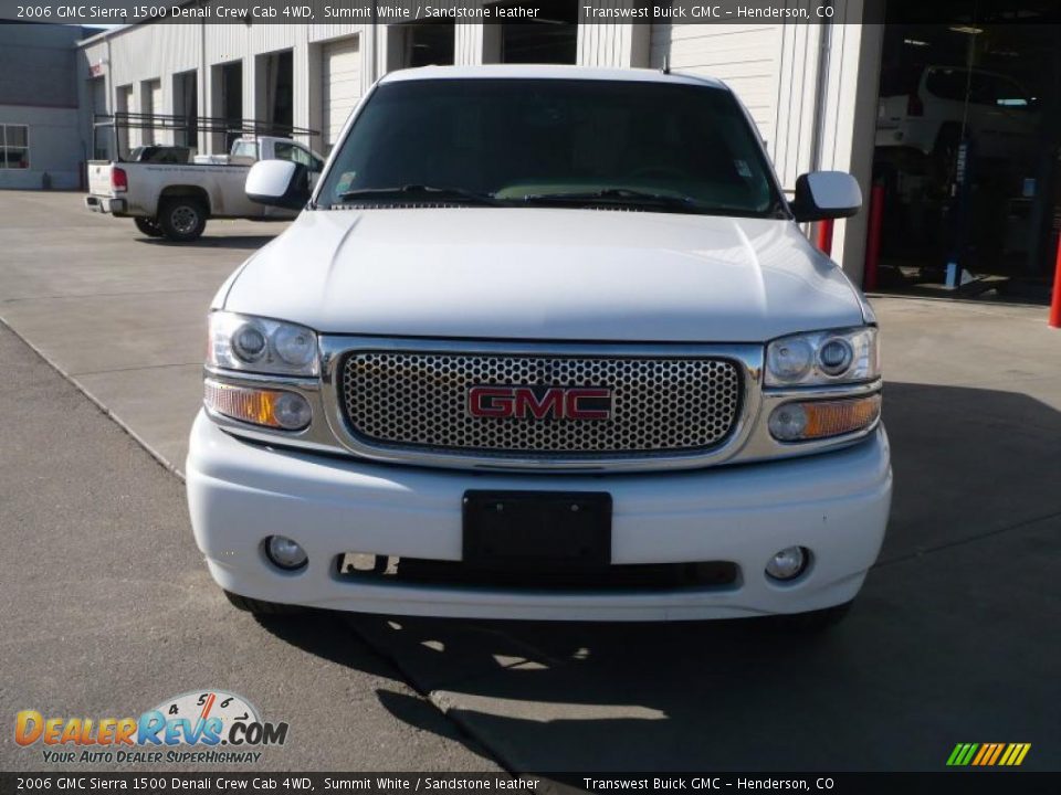 2006 GMC Sierra 1500 Denali Crew Cab 4WD Summit White / Sandstone leather Photo #2