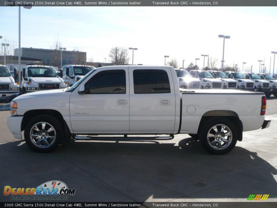 2006 GMC Sierra 1500 Denali Crew Cab 4WD Summit White / Sandstone leather Photo #4