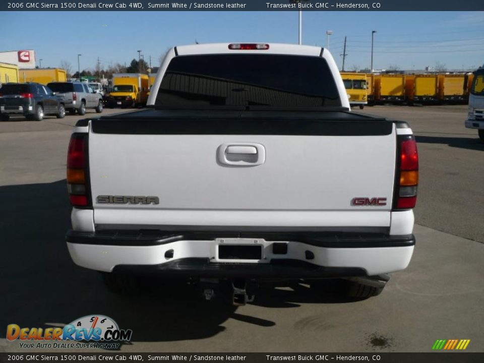 2006 GMC Sierra 1500 Denali Crew Cab 4WD Summit White / Sandstone leather Photo #5