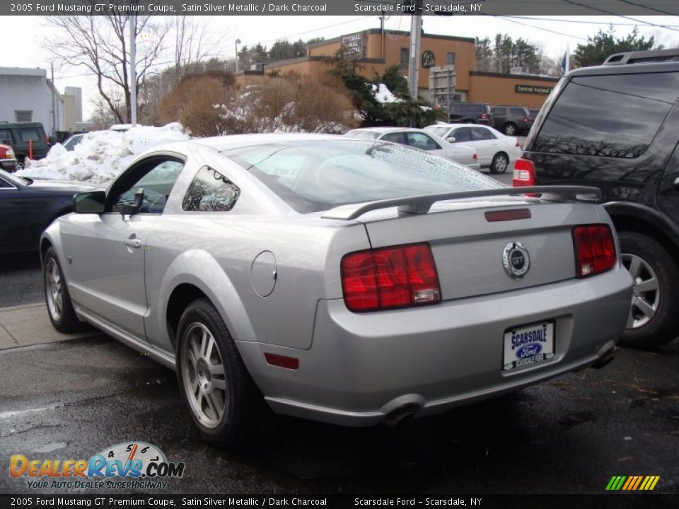 2005 Ford Mustang GT Premium Coupe Satin Silver Metallic / Dark Charcoal Photo #6