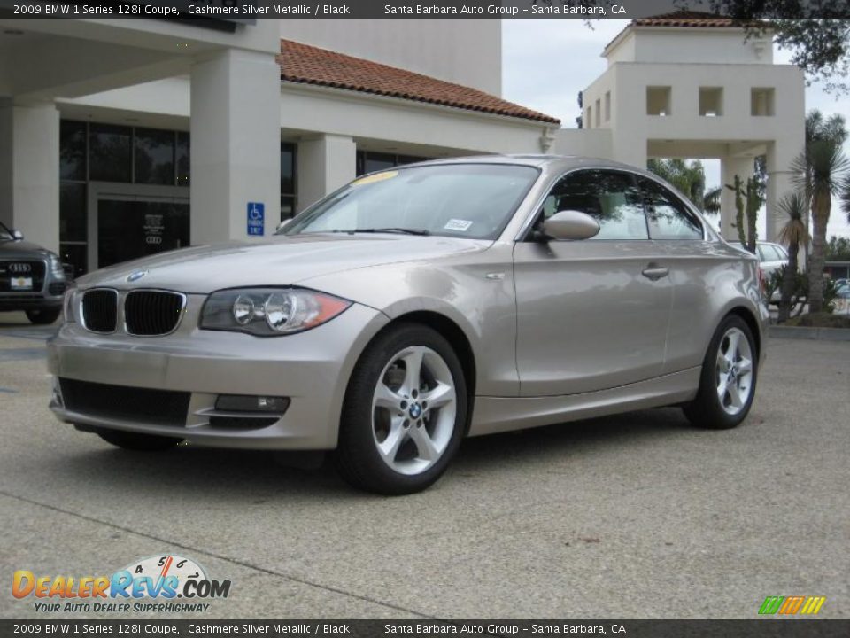 2009 BMW 1 Series 128i Coupe Cashmere Silver Metallic / Black Photo #1