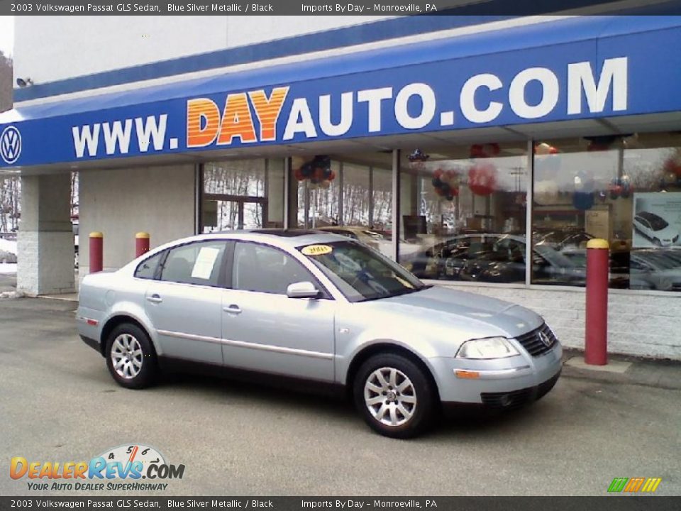 2003 Volkswagen Passat GLS Sedan Blue Silver Metallic / Black Photo #1