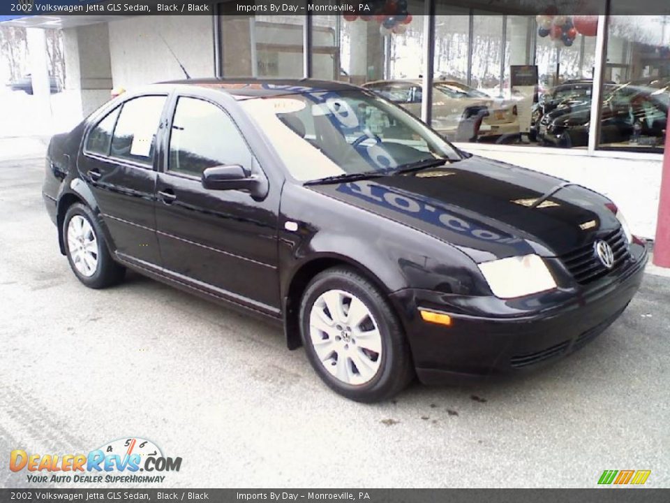2002 Volkswagen Jetta GLS Sedan Black / Black Photo #2