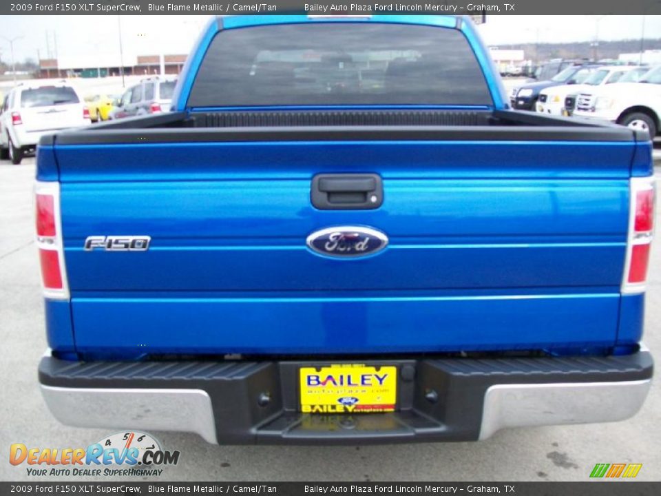 2009 Ford F150 XLT SuperCrew Blue Flame Metallic / Camel/Tan Photo #5