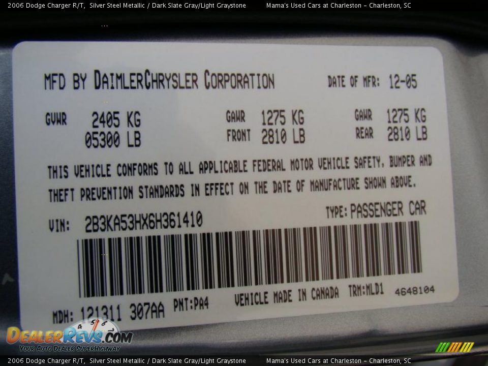2006 Dodge Charger R/T Silver Steel Metallic / Dark Slate Gray/Light Graystone Photo #27
