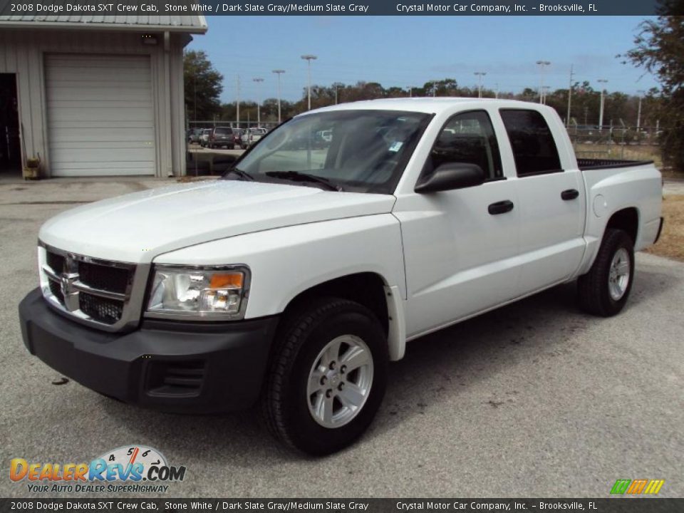 2008 Dodge Dakota SXT Crew Cab Stone White / Dark Slate Gray/Medium Slate Gray Photo #1
