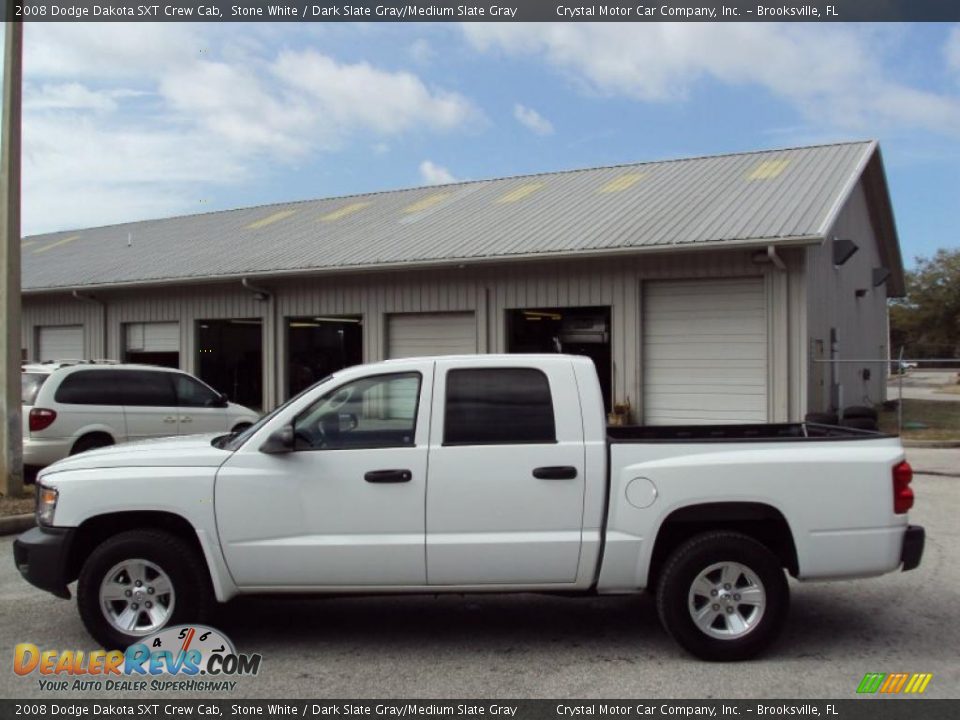 2008 Dodge Dakota SXT Crew Cab Stone White / Dark Slate Gray/Medium Slate Gray Photo #2
