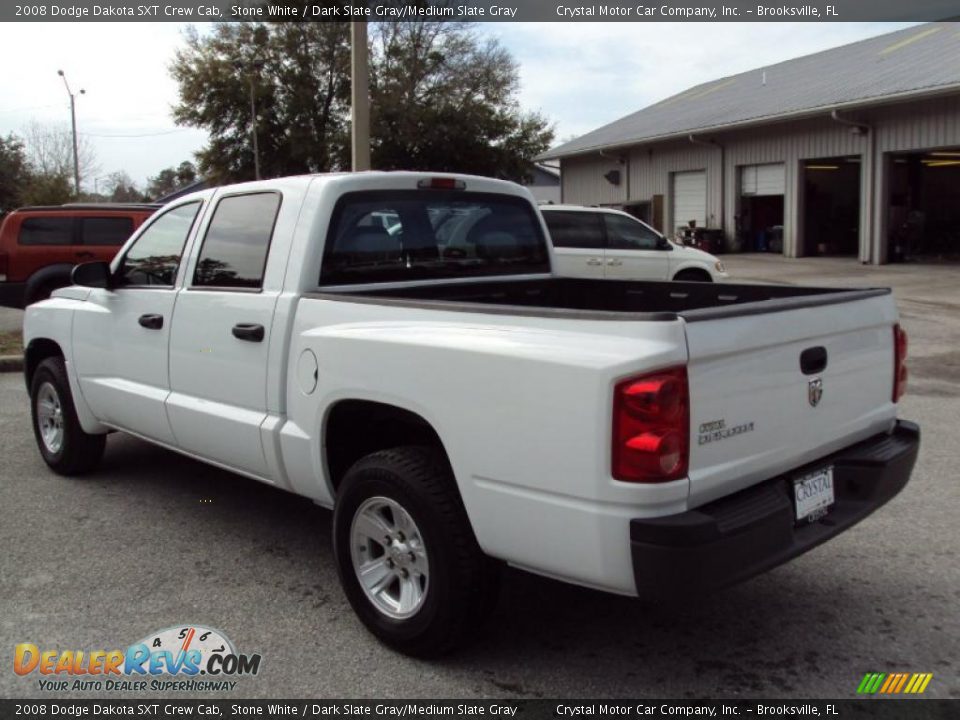 2008 Dodge Dakota SXT Crew Cab Stone White / Dark Slate Gray/Medium Slate Gray Photo #3