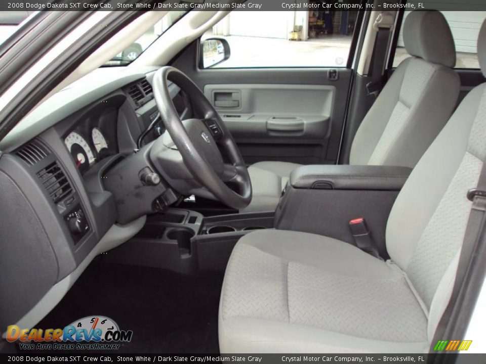 2008 Dodge Dakota SXT Crew Cab Stone White / Dark Slate Gray/Medium Slate Gray Photo #4