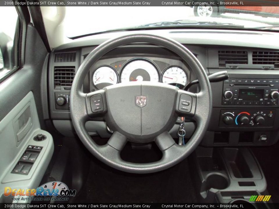 2008 Dodge Dakota SXT Crew Cab Stone White / Dark Slate Gray/Medium Slate Gray Photo #6