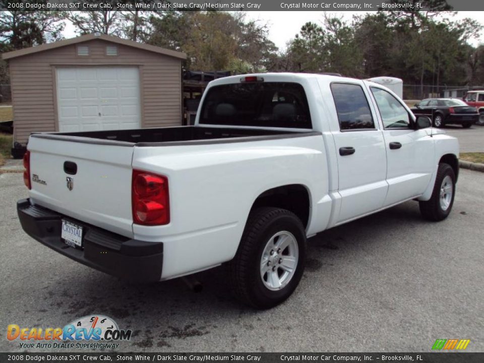 2008 Dodge Dakota SXT Crew Cab Stone White / Dark Slate Gray/Medium Slate Gray Photo #8