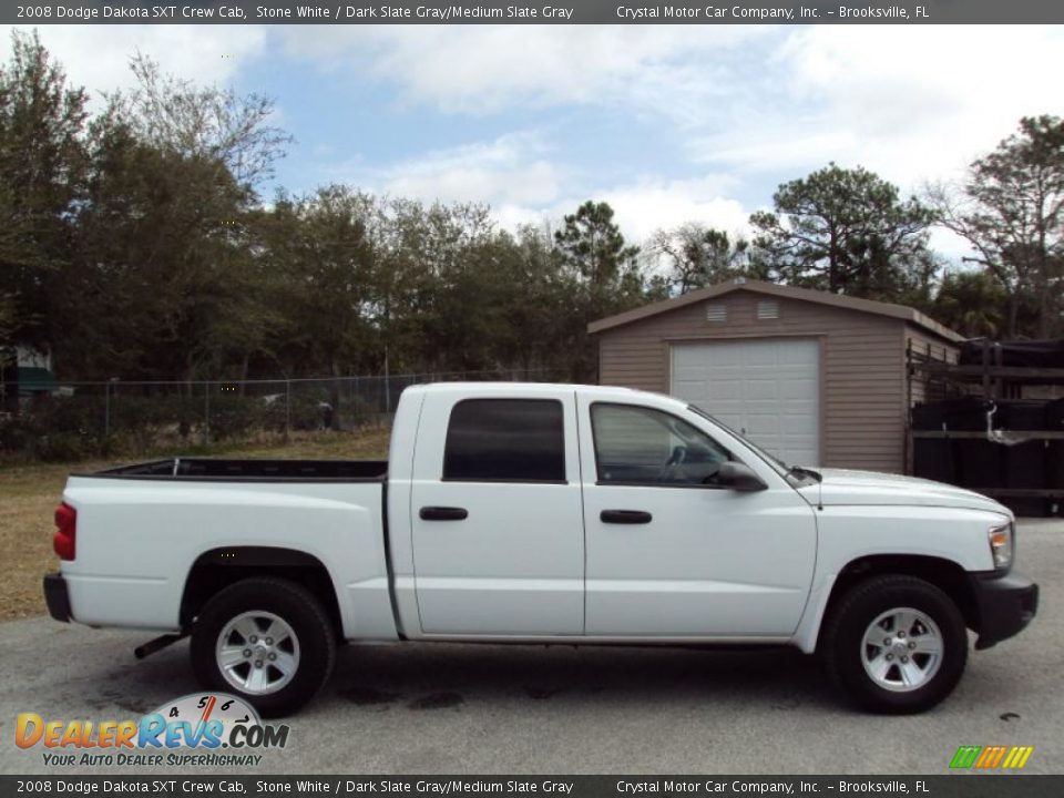 2008 Dodge Dakota SXT Crew Cab Stone White / Dark Slate Gray/Medium Slate Gray Photo #9