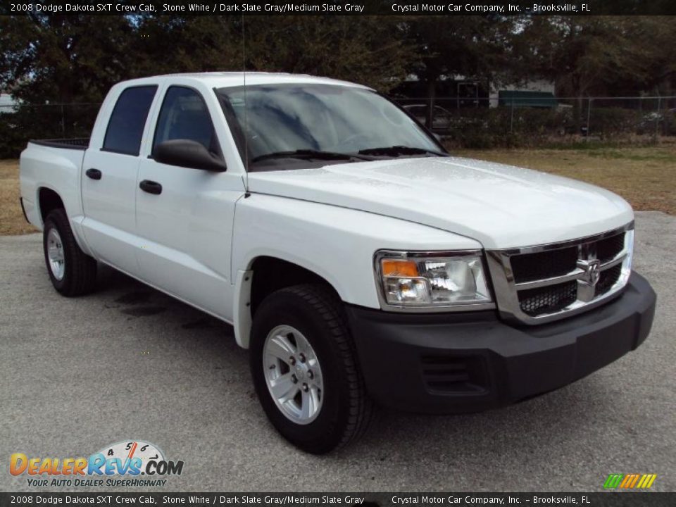 2008 Dodge Dakota SXT Crew Cab Stone White / Dark Slate Gray/Medium Slate Gray Photo #10
