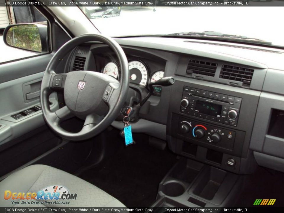 2008 Dodge Dakota SXT Crew Cab Stone White / Dark Slate Gray/Medium Slate Gray Photo #11