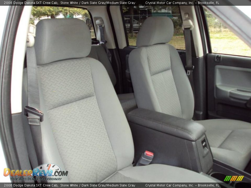 2008 Dodge Dakota SXT Crew Cab Stone White / Dark Slate Gray/Medium Slate Gray Photo #12