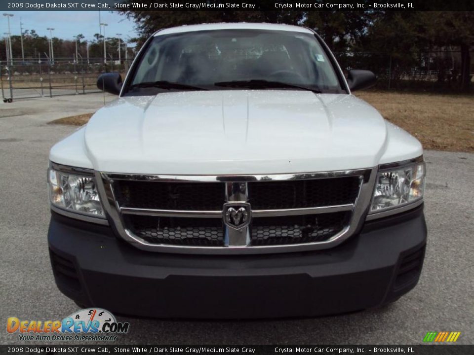 2008 Dodge Dakota SXT Crew Cab Stone White / Dark Slate Gray/Medium Slate Gray Photo #13
