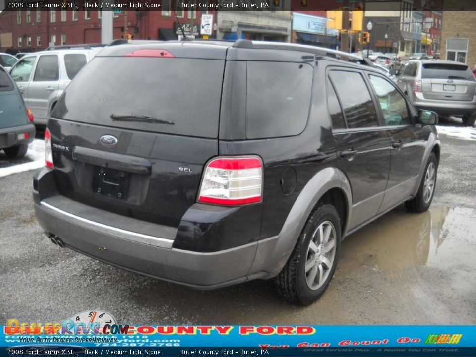 2008 Ford Taurus X SEL Black / Medium Light Stone Photo #2