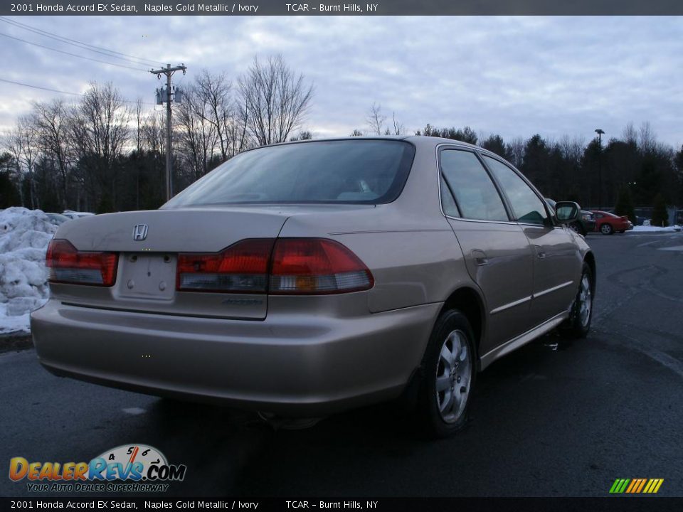 2001 Honda Accord EX Sedan Naples Gold Metallic / Ivory Photo #7