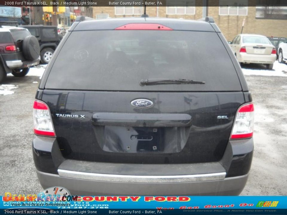 2008 Ford Taurus X SEL Black / Medium Light Stone Photo #3