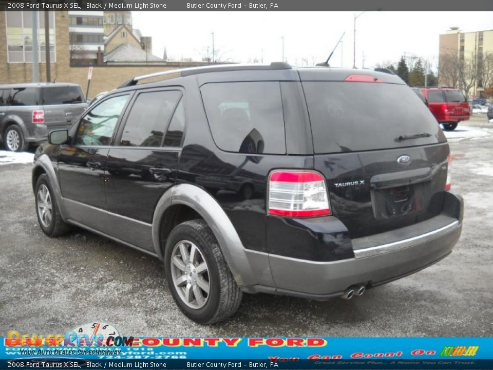2008 Ford Taurus X SEL Black / Medium Light Stone Photo #4