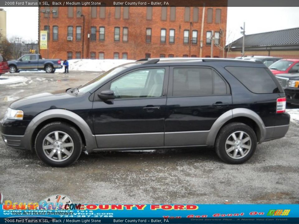 2008 Ford Taurus X SEL Black / Medium Light Stone Photo #5