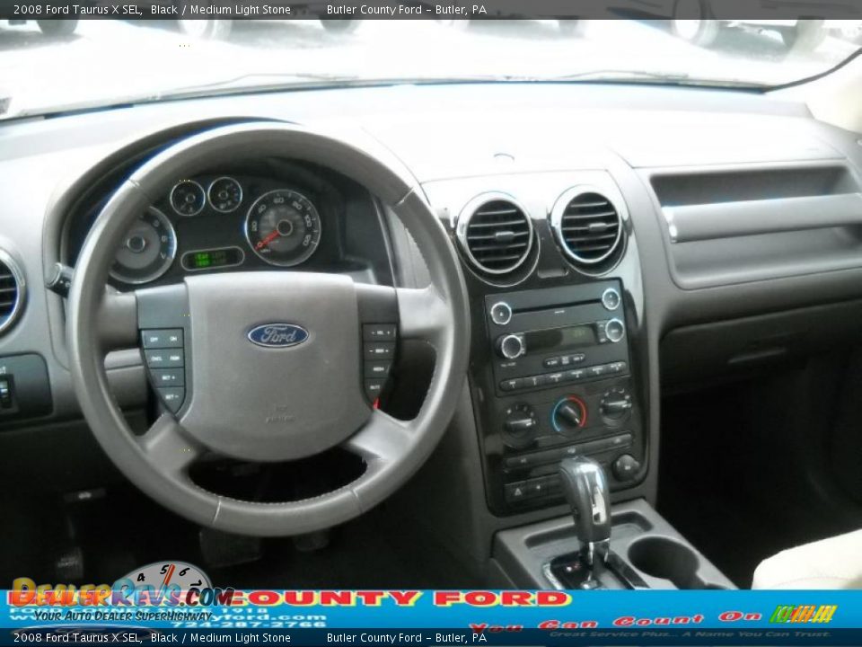 2008 Ford Taurus X SEL Black / Medium Light Stone Photo #11