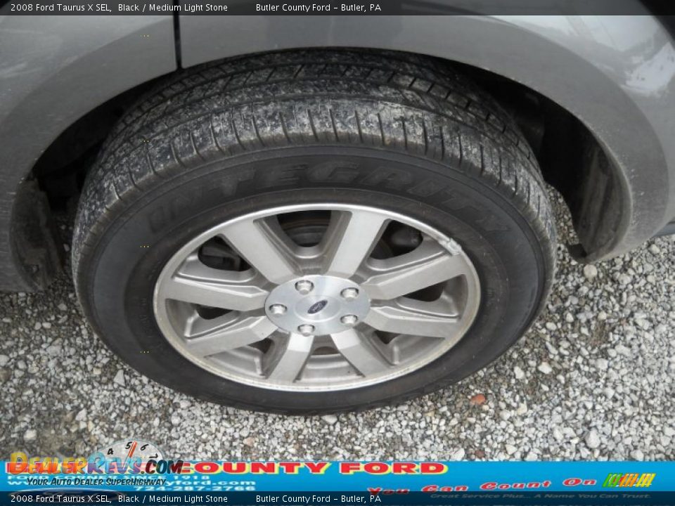 2008 Ford Taurus X SEL Black / Medium Light Stone Photo #14