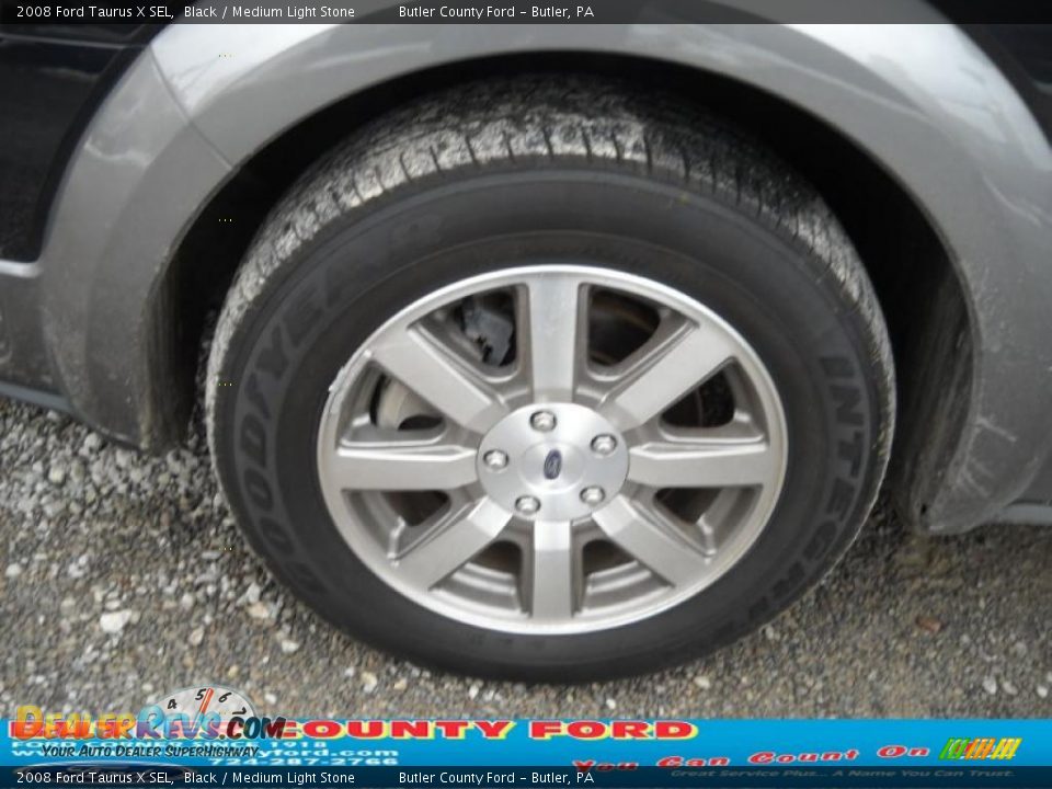 2008 Ford Taurus X SEL Black / Medium Light Stone Photo #17